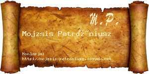 Mojzsis Petróniusz névjegykártya